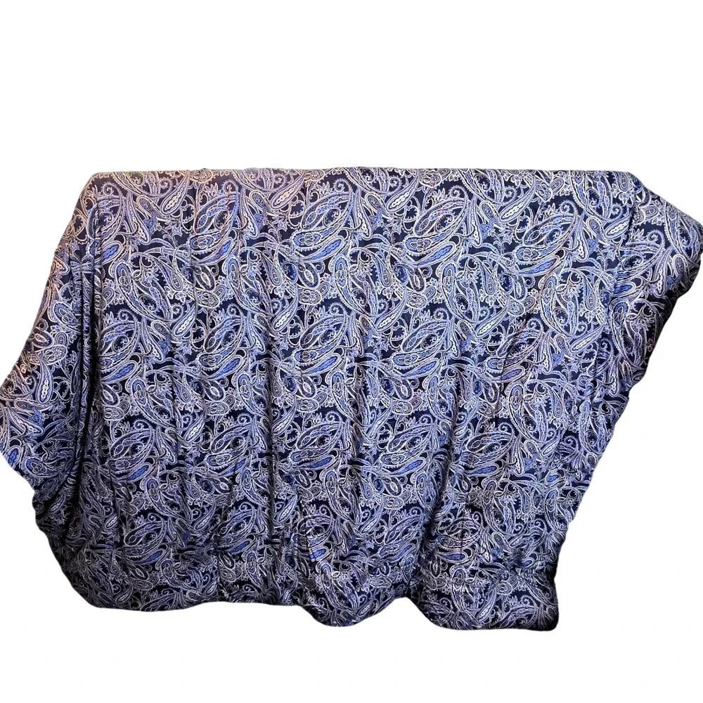 Ralph Lauren Costa Azzurra King Comforter Navy Blue Paisley Cotton Coastl 96x108